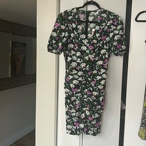 Veronica Beard floral short sleeve knee length dress